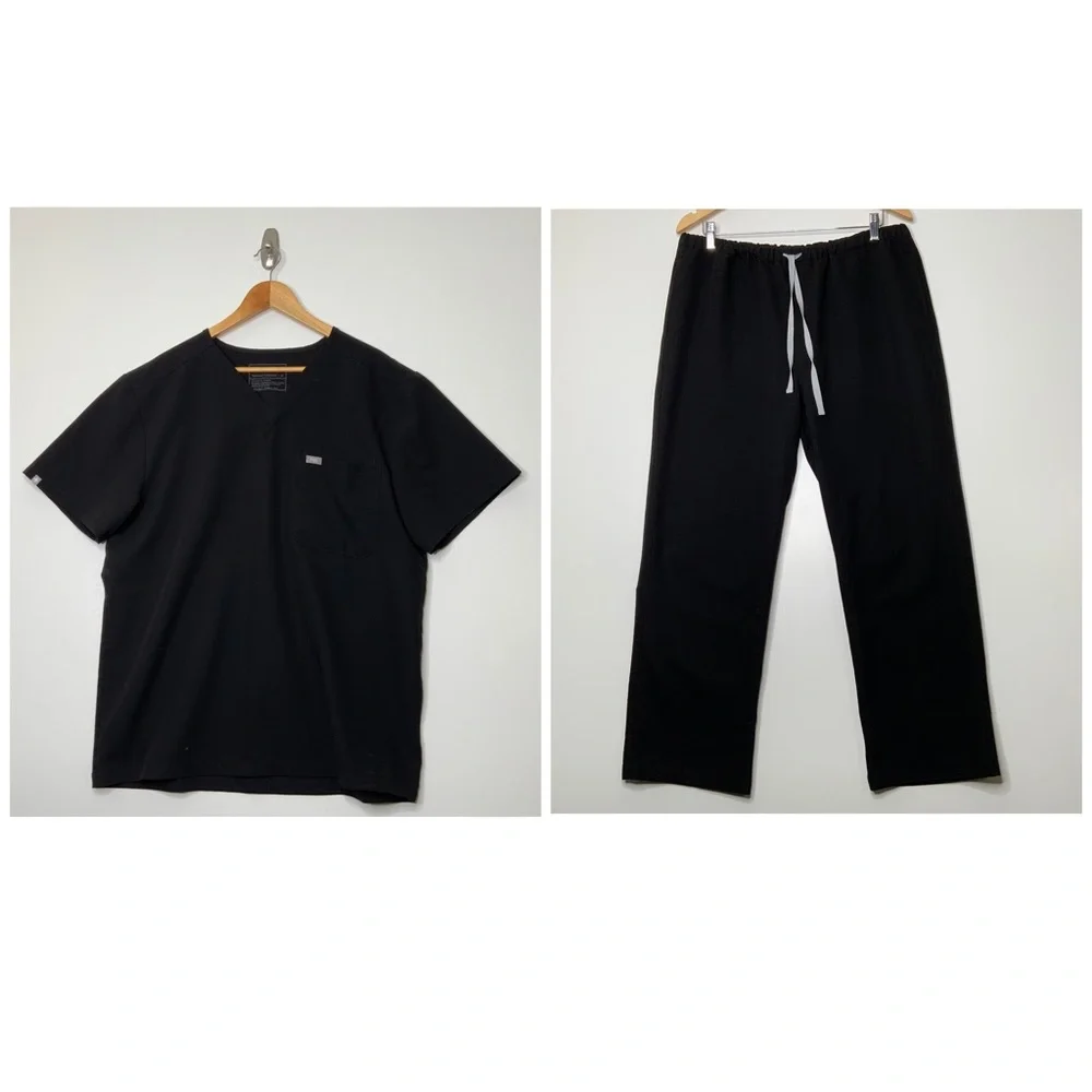 FIGS Black Men Scrub Set. Scrub Top XL. Scrub Bottoms XL. - Picture 1 of 14